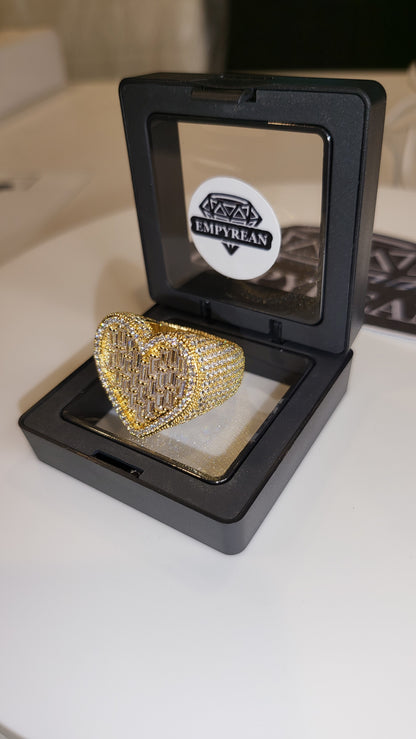 Baguette Closed Heart Ring (Ready To Ship)