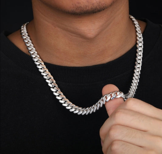 S925 Cadenas Miami Cuban Link Chain 6-10MM